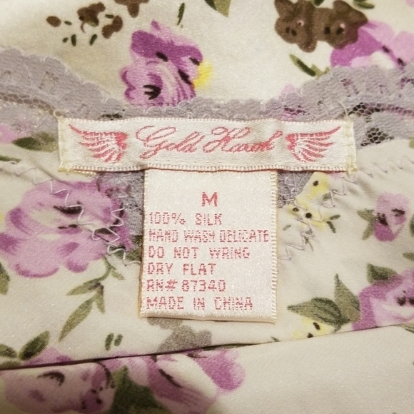 💕GOLD HAWK💕 100% Silk Camisole Egg Shell M NWT - Picture 7 of 7